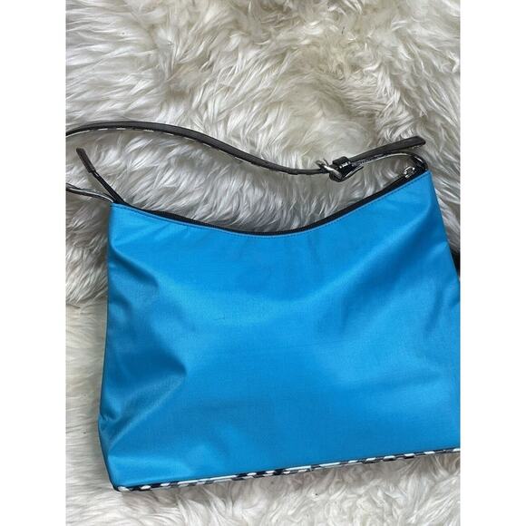Burberry Blue Label Teal Nylon Shoulder Bag /‎ Tote / Purse Awesome Condition!!! - Picture 1 of 10